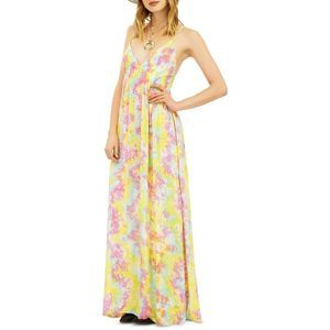 🍋 Tiare Hawaii Womens Gracie Pink Tie Dye Maxi Dress Swim Cover-Up NWT